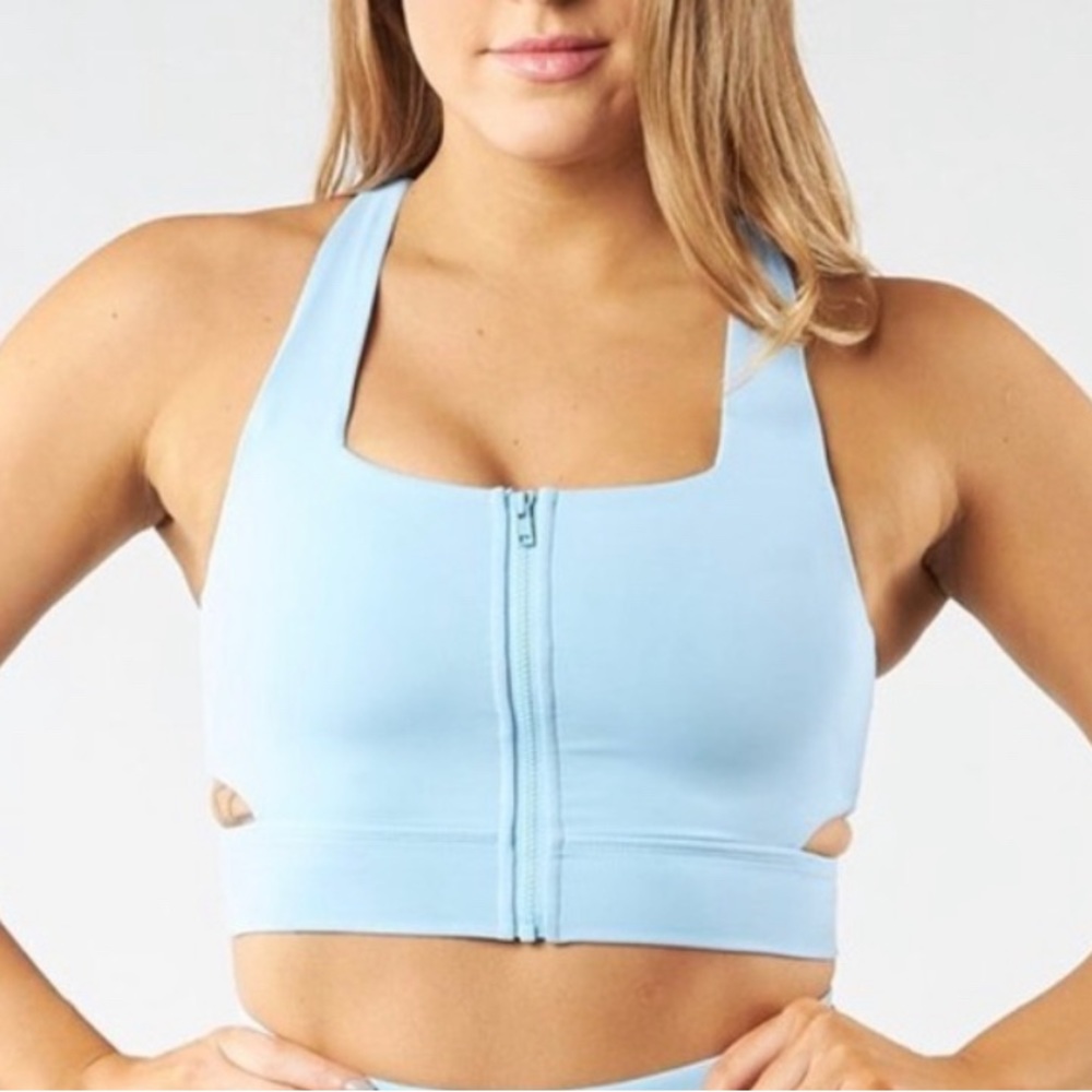 Buff bunny Blizzard Zip Up Sports Bra - Frost